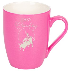 100 North Bull Rider 10 Ounce Pink Metallic Finish, Comfortably Fits Your Hands, New Bone China Coffee Tea Cup Mug, Easy Cowboy - 1 of 1