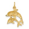 Black Bow Jewelry 14k Yellow Gold Mother and Baby Dolphin Charm / Pendant - 3 of 4