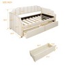 PAGED Twin Size Velvet Fabric Daybed Modern Wooden Bed Frame with 2 Storage Drawers for Bedroom and Living Room - 4 of 4
