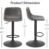 PexFix 2Pcs Adjustable Bar Stools Mid-Century Swivel Bar Stools Bar Height Stools with Back Support Counter Height Bar Chairs Pu Leather Light Grey - 2 of 4