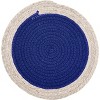 Home Mart Goods Blue Extra Thick Woven Trivet Round Placemats Natural Cotton Hot Potholder Mat Heat Resistant - 9"x9"(Pack of 4) - 3 of 4