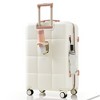Luggage Set of 3, 20-inch with USB Port, Airline Certified Carry-on Luggage with Cup Holder, ABS Hard Shell Luggage with Spinner Wheels, white - 2 of 4
