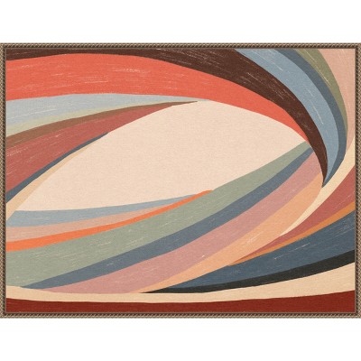 Retro Multicolor Beaded Framed Abstract Canvas Wall Art