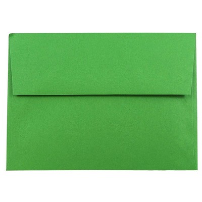JAM Paper A7 Colored Invitation Envelopes 5.25 x 7.25 Green Recycled 95617
