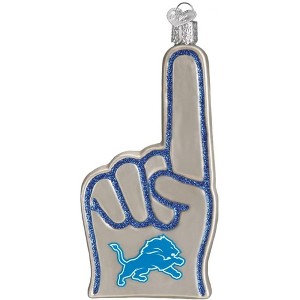 Old World Christmas Blown Glass Ornament for Christmas Tree, Detroit Lions Foam Finger - 1 of 4