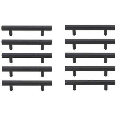 Elegant Lighting Dior 4Inch Center to Center Matte Black Bar Pull Multipack (set of 10)
