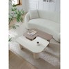 2-Pc Modern Modular Coffee Table Set Khaki+White Free-Combo Farmhouse Corner Center Living Room - 2 of 4