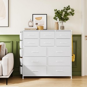 Whizmax 12 Dresser Drawer for Bedroom, Chest of Drawers, Wide Fabric Storage Drawer with Wood Tabletop for Kids Room, Closet, Hallway, Entryway - 1 of 4