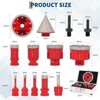 Diamond Tile Hole Saw Kit 10pcs, for Tile Porcelain Ceramic Marble with Chamfer Drill Bit and Hexagonal Shank Adapter - 2 of 4