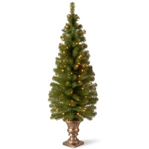 National Tree Company 5' Montclair Spruce Artificial Pencil Christmas Tree 100ct Clear - 1 of 3