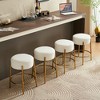 Resenkos Counter Bar Stools, Counter Stool,24" Tall, Round Bar Stools, Set of 2 - Contemporary Upholstered Dining Stools for Kitchens,White Beige - 2 of 4