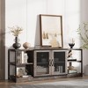 63" Farmhouse TV Stand for 65/75 Inch TV, Industrial Entertainment Center TV Media Console Table with Storage, Mesh Door and Shelves - 2 of 4