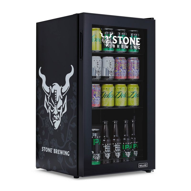 Newair Stone Brewing 126 Can Beverage Refrigerator with SplitShelf, Compact Mini Fridge, Glass Door Drinks Cooler, 1 of 10