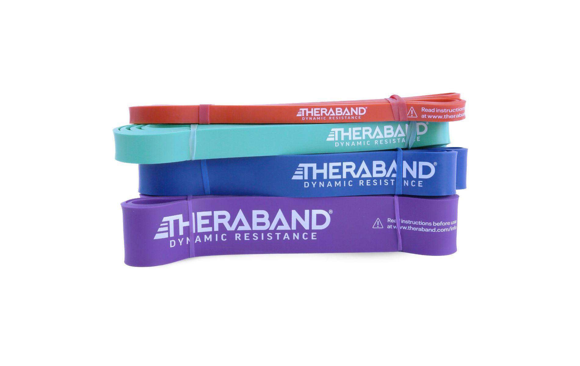 THERABAND High Resistance Band, Set of 4, Heavy Duty Stretch, Full Body Workout, Powerlifting