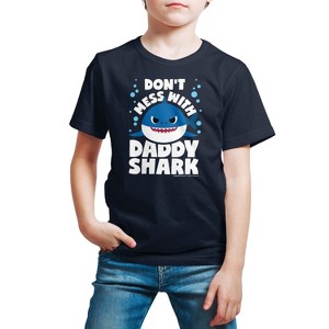 Boys' - Baby Shark - Don't Mess With Dadday Shark Short Sleeve Graphic T-Shirt - 1 of 4