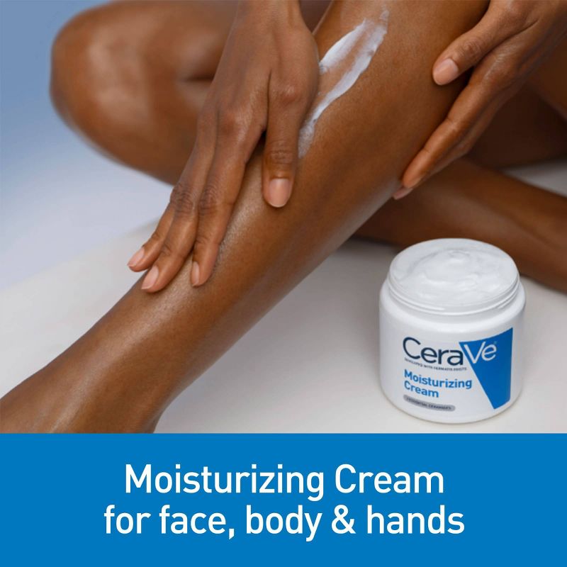 CeraVe Moisturizing Face &#38; Body Cream for Normal to Dry Skin - 16 fl oz, 4 of 22