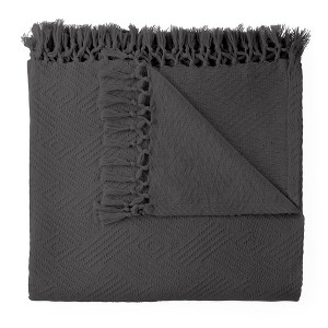 Whisper Organics Diamond Jacquard Weave Throw Blanket - GOTS Certified Organic - 60"x80" - 1 of 4