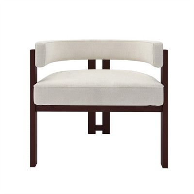 OUTSUPPLY 2 Pcs Accent Chair Upholstered Armchair with Open Back, Dining Chair, Side Chair for Living Room, Bedroom, Dining Room