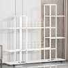 7-Tier Wrought Iron Plant Stand with Wheels, Corner Flower Pot Organizer for Indoor & Outdoor, Portable Tiered Plant Shelf for Living Room, Balcony - 2 of 4