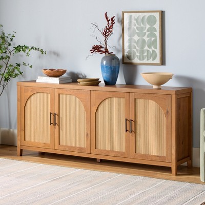 Saracina Home Modern 70" Fluted Sideboard with Arched Doors