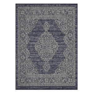 Indoor Outdoor Farmhouse Area Rugs for Backyard Deck Patio, Plush Thick Low Pile Throw Carpet for Bedroom Living Room Dining Room - 1 of 4