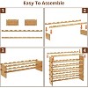 4 Tier Stackable Modular Wine Racks, 36 Bottles Wooden Wine Holder Display Shelves, Bamboo Wine Display Shelves, Wobble-Free Wine Holder - 4 of 4