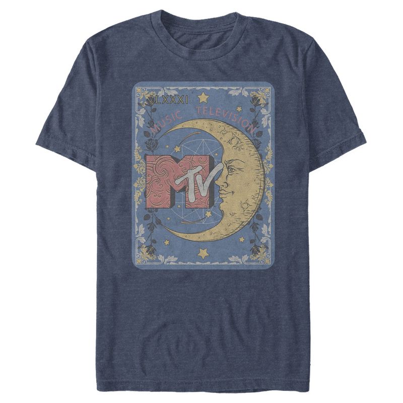 Men's MTV Moon Line Drawing Logo T-Shirt, 1 of 5