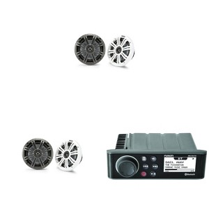 Fusion Entertainment MS-RA70 Marine Entertainment System with Bluetooth w/ ( 2 Pair ) KM65 6.5-Inch (165mm) Marine Coaxial Speakers with 3/4-Inch (... - 1 of 4