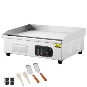 VEVOR Commercial Electric Griddle, 3200W Countertop Flat Top Grill, 122℉-572 ℉ Adjustable Temp, Stainless Steel Griddle Grill - 1 of 4