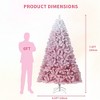7.5FT Pink Gradient Artificial Christmas Tree – 450 Warm White LEDs, Snow Frosted, 1180 Branch Tips, Metal Stand - 2 of 4