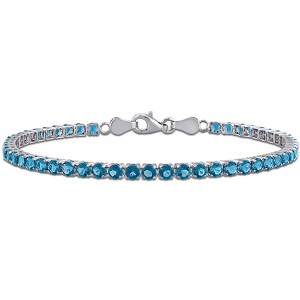 EVERLY JEWELRY | Sterling Silver 4 3/5 CT TGW London Blue Topaz Bracelet With Chain, 7.25-inch - 1 of 4