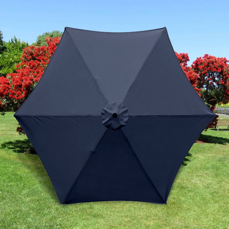 11&#39; x 11&#39; Aluminum Market Polyester Umbrella with Crank Lift Navy Blue - Astella, 5 of 7