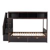 PAGED Twin over Full Bunk Bed, Modern Wooden Bed Frame, Convertible Bed Frame with 2 Storage Drawers and Ladder for Bedroom - 3 of 4