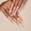 YEVYO Press On Nails Long - French Rhinestone Square Full Cover for Women and Girls On Fake Nails - Nude - 10 Pcs - 2 of 4