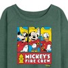 Women's - Disney - Firefighter Mickey & Friends Lightweight French Terry Wide Neck Long Sleeve Shirt - 2 of 4
