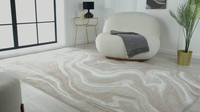 Luxe Weavers Marble Patterned Abstract Swirl Area Rug, 2 of 12, play video