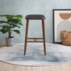 Vynxaria Black Brown Bar Stools - Mid-Century Modern Dining Chairs - 2 of 4
