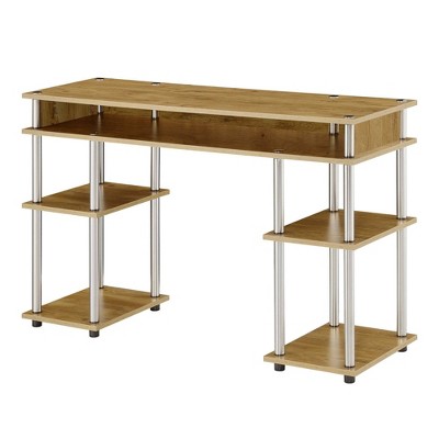 Designs2Go No Tools Student Desk with Shelves English Oak - Breighton Home