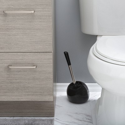 Black Ceramic Dome Toilet Brush and Holder Set