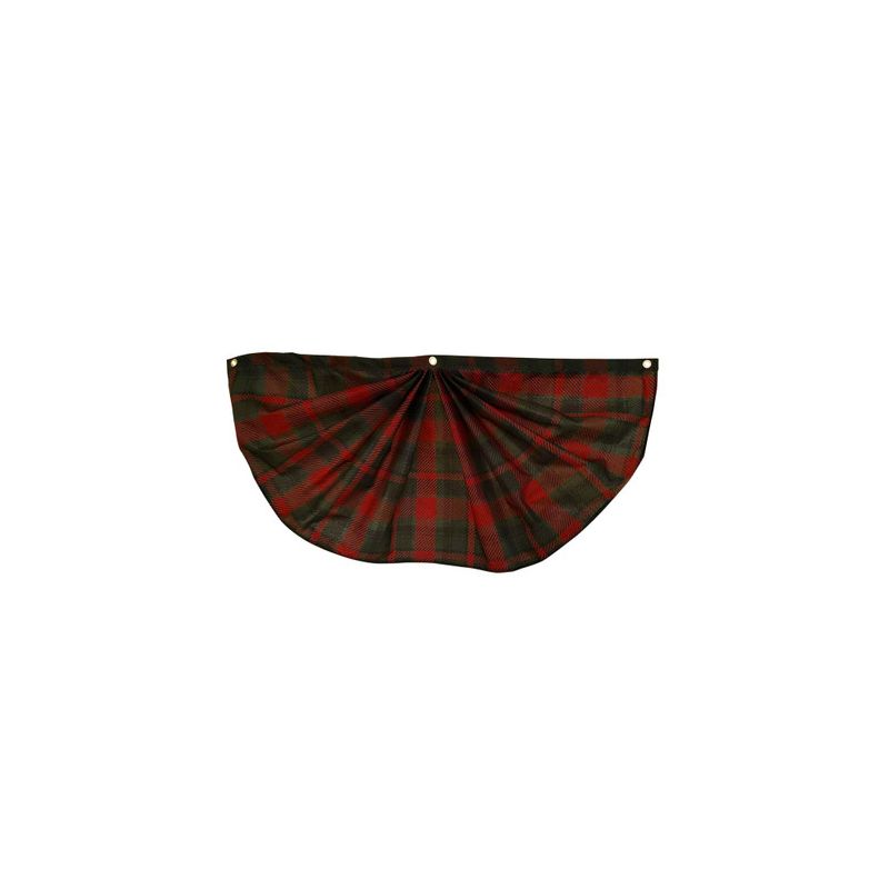 Green And Red Plaid Bunting 48"x24" Pleated Banner with Brass Grommets Briarwood Lane, 1 of 3