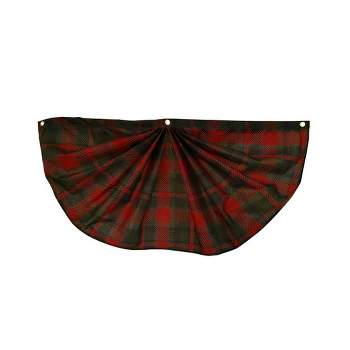 Green And Red Plaid Bunting 48"x24" Pleated Banner with Brass Grommets Briarwood Lane