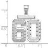 Black Bow Jewelry 14k White Gold, Varsity Collection, Large D/C Pendant, Number 60 - 2 of 3