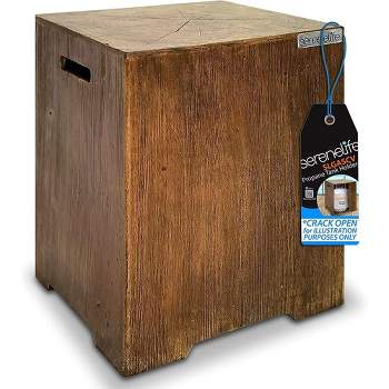 SereneLife Wood-Grain Propane Tank Holder - Holds 20 lbs - Brown, One Size