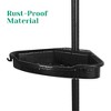 Shower Caddy Corner, 4 Adjustable Shelves with Tension Pole, up to 123 Inch, Black - image 3 of 4