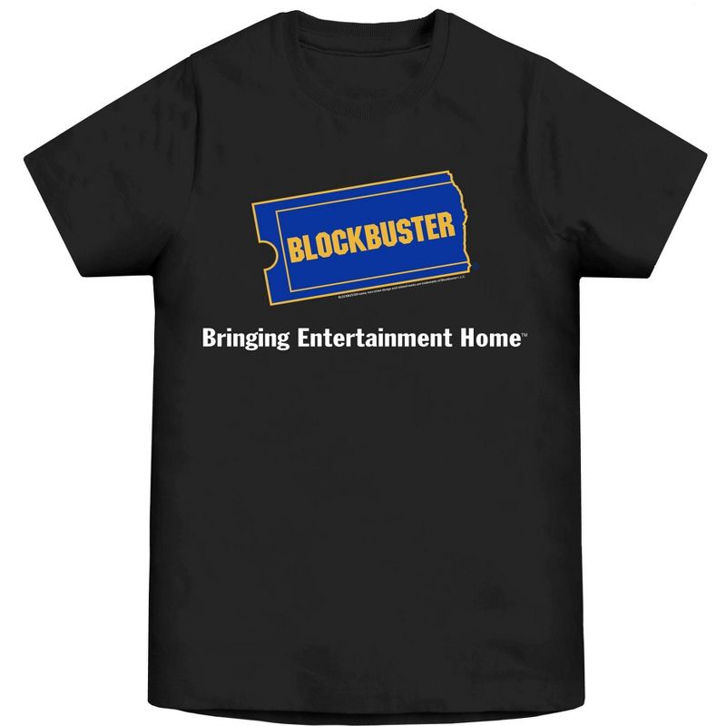 Blockbuster Logo & Legal Line Men's Black T-Shirt, 1 of 2