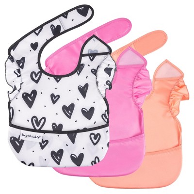 Tiny Twinkle Mess-Proof and Waterproof Baby Food Bib for Boys or Girls, Machine Washable and BPA-Free w/Adjustable Closure