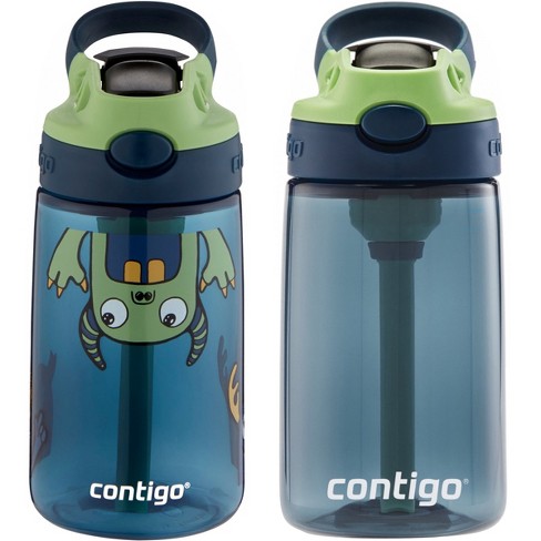 Contigo Kid's 14 oz. Water Bottle 2-Pack - Blue Monsters/Blueberry Green Apple