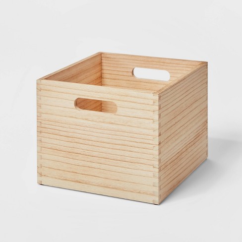 Small Decorative Light Wood Crate Natural - Brightroom™ : Target
