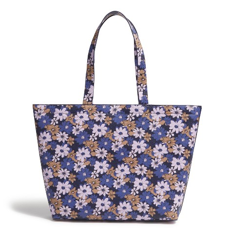 Vera Bradley Women's Outlet Faux Leather East West Tote Bag Quiet Shade