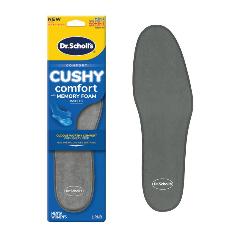 Dr. Scholl&#39;s Cushy Comfort Memory Foam Insole, Trim to Fit - Unisex - M Shoe Size 7-13, W Shoe Size 5-10 - 1 Pair, 1 of 12